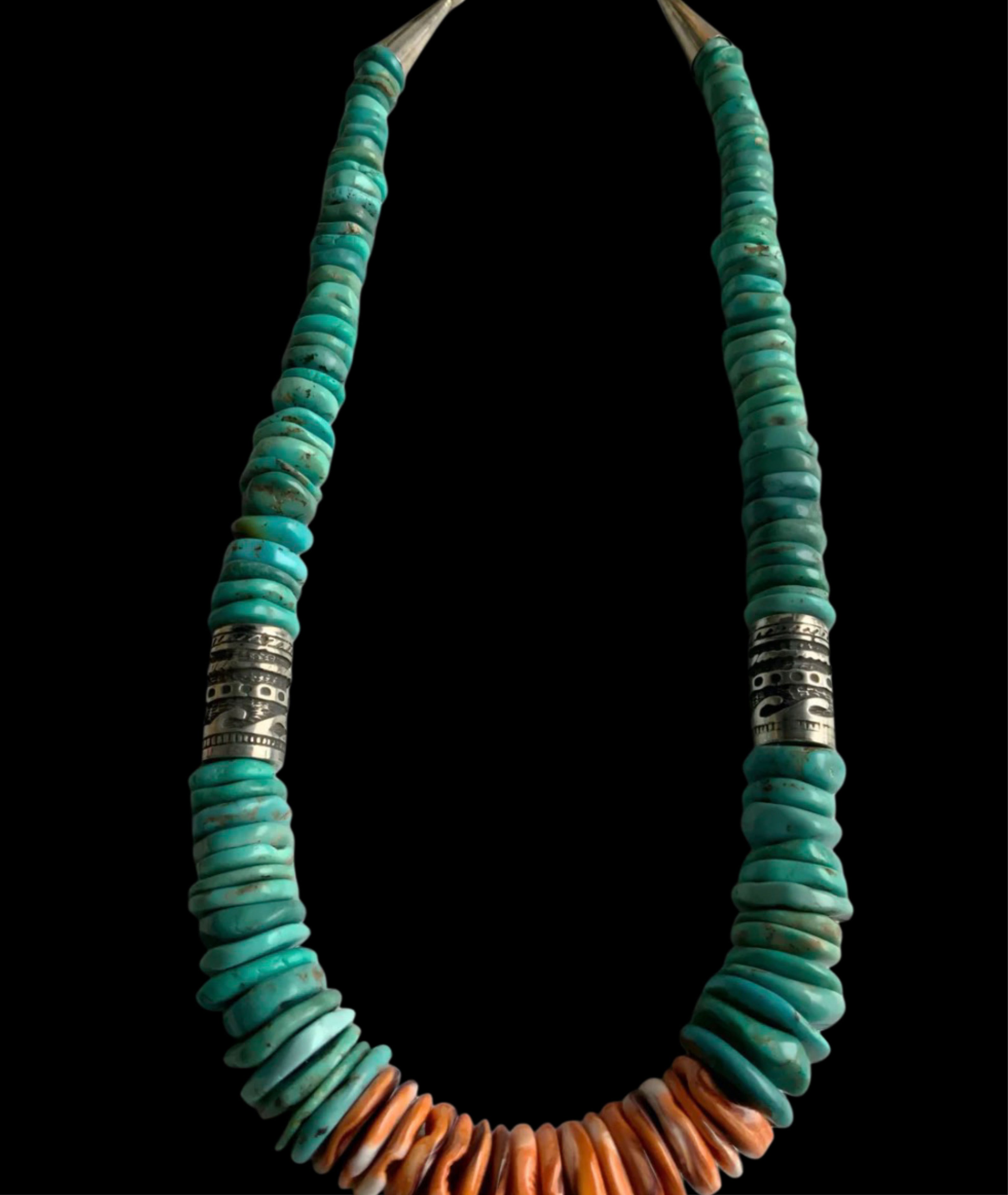 Turquoise & Spiny Oyster Necklace 