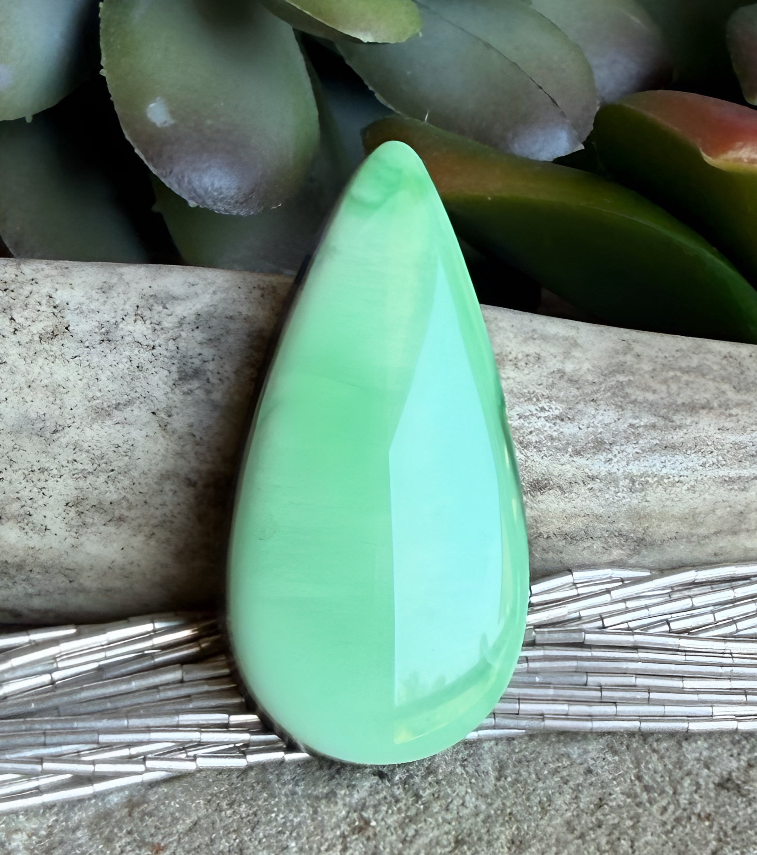 Beautiful Rare Green Natural Orvil Jack Turquoise Cabochon