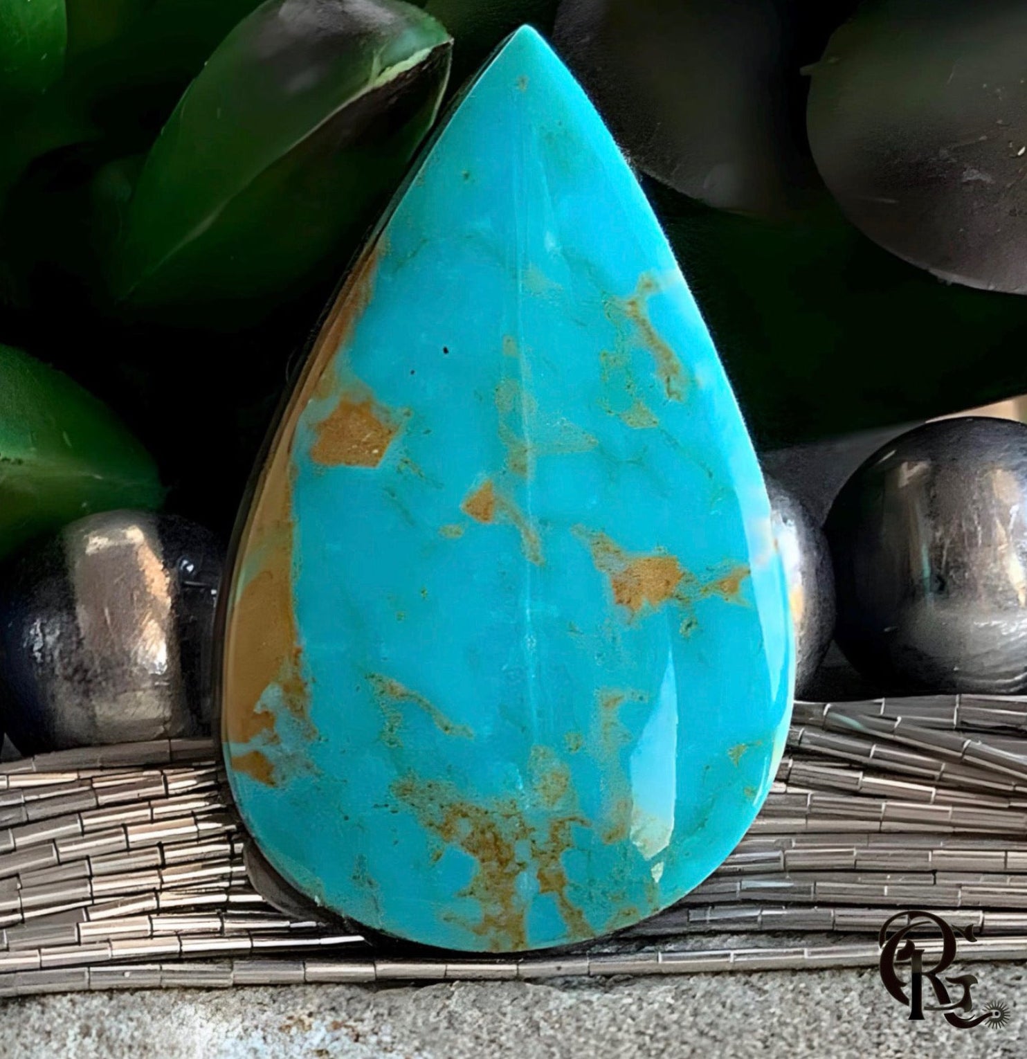 Royston Turquoise Blue Teardrop Cabochon-Nevada Gemstone