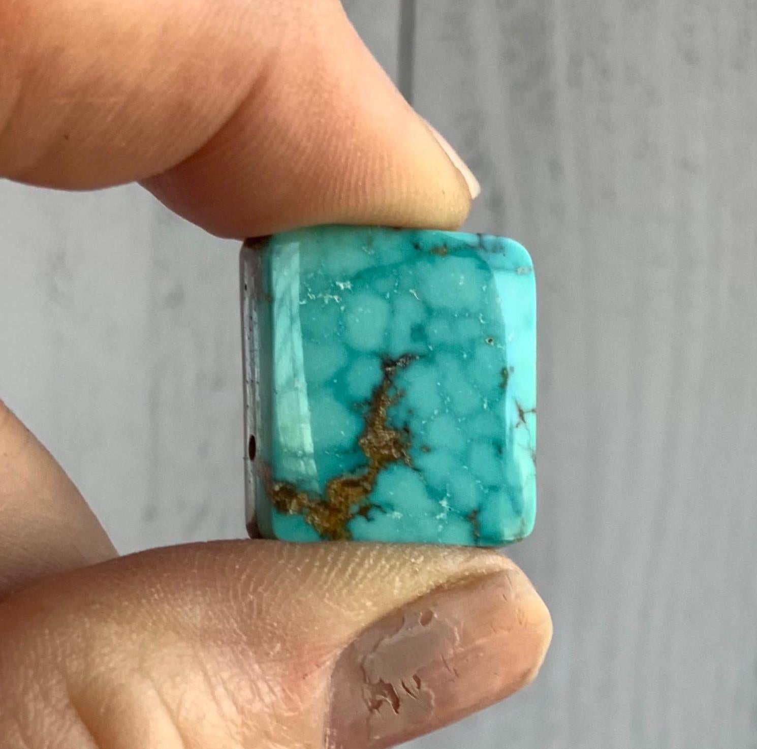 Beautiful Natural Turquoise Mountain Turquoise Rectangular Cabochon