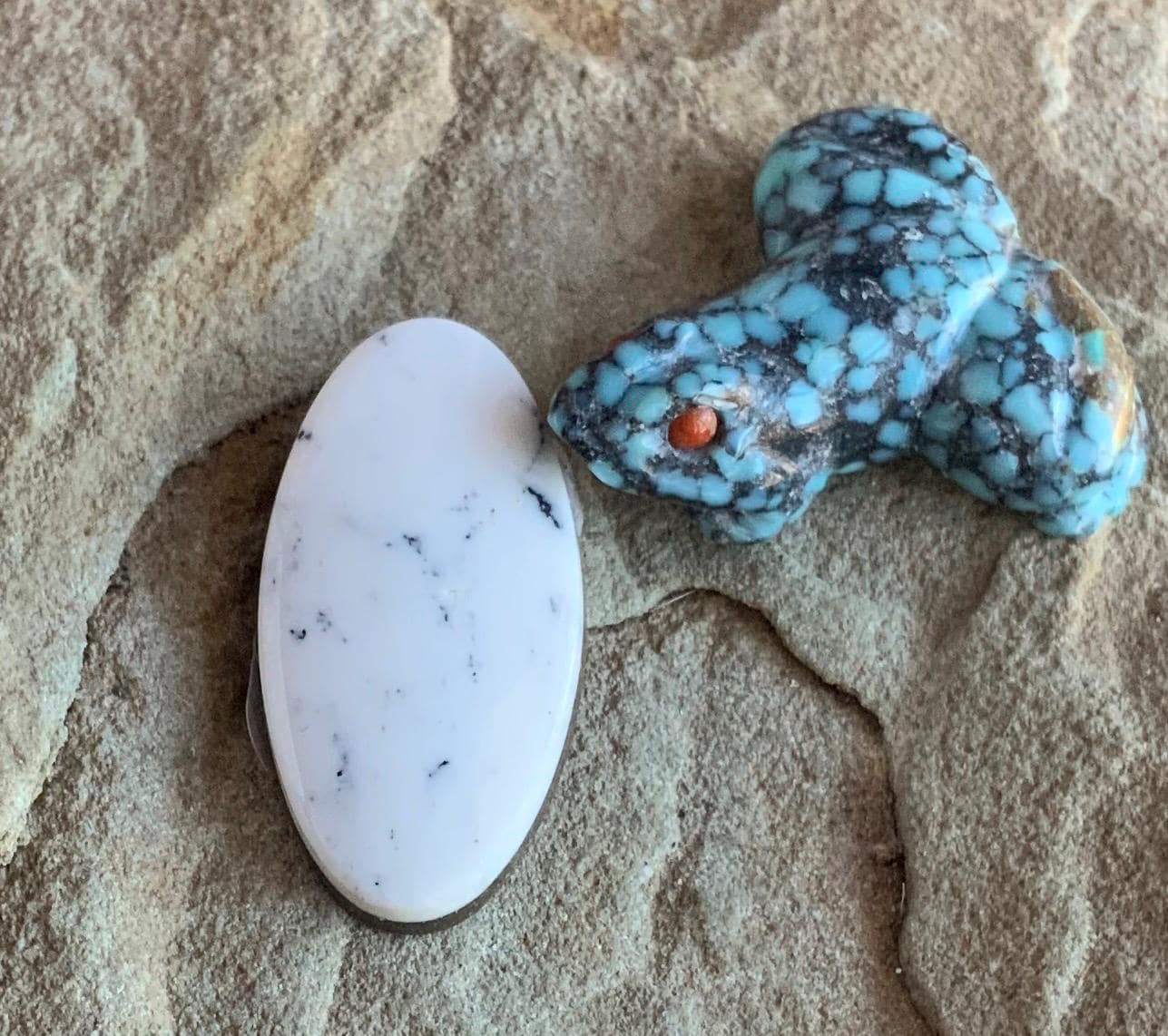 Natural White Buffalo Oval Cabochon-#WB18