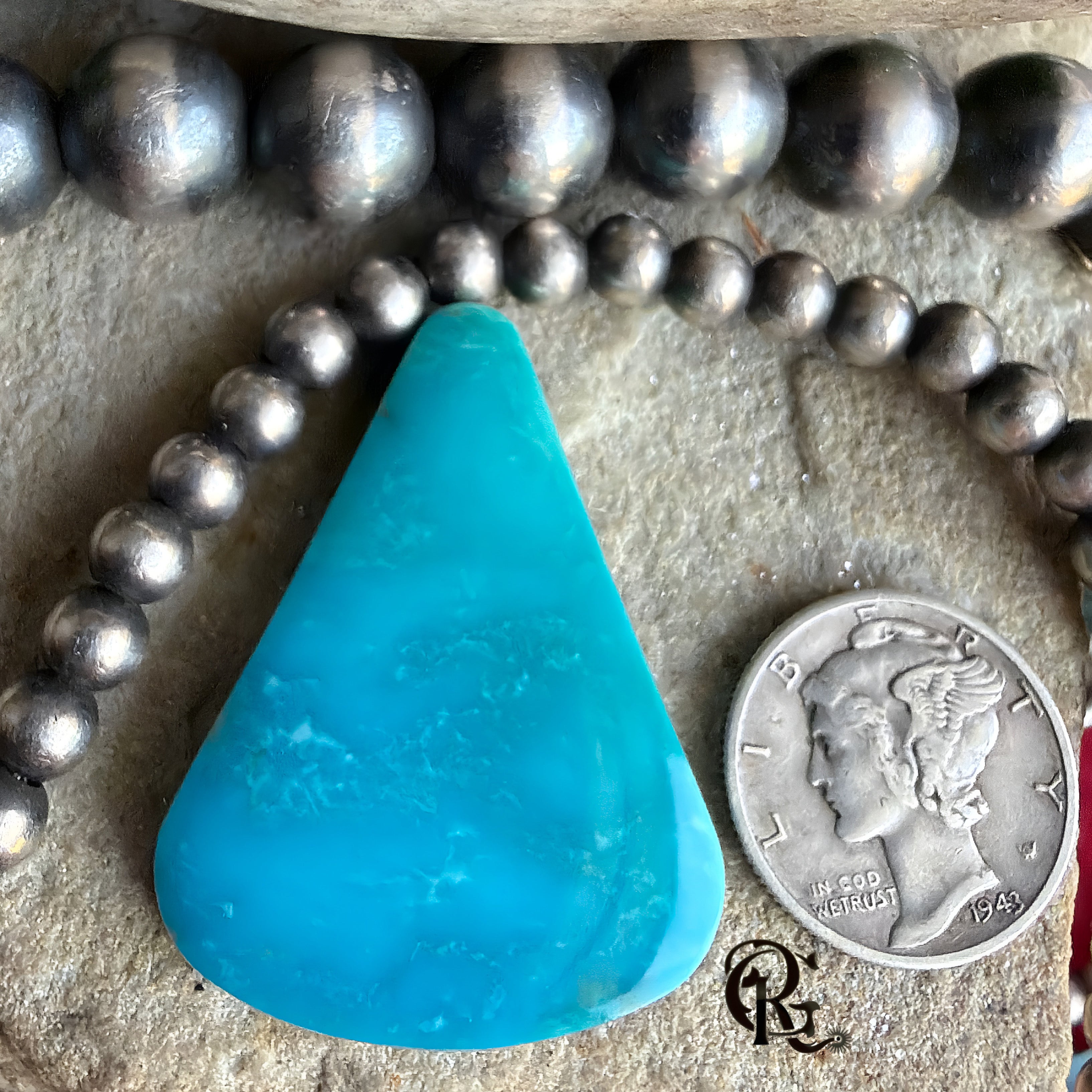 Royston Turquoise Blue Triangle Cabochon R#01- Nevada Gemstone