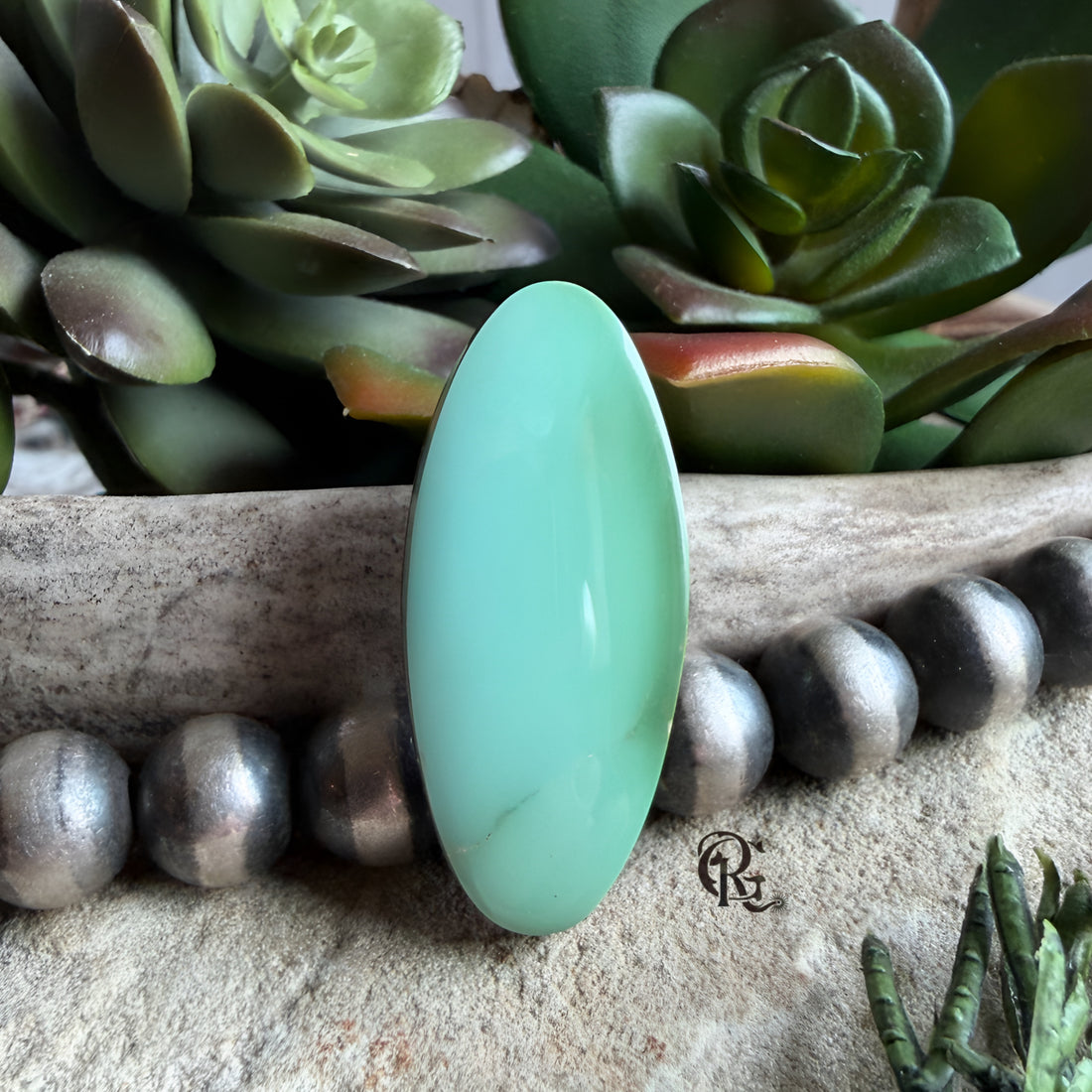 Royston Turquoise High Grade Light Green Long Oval Cabochon-Nevada Gemstone