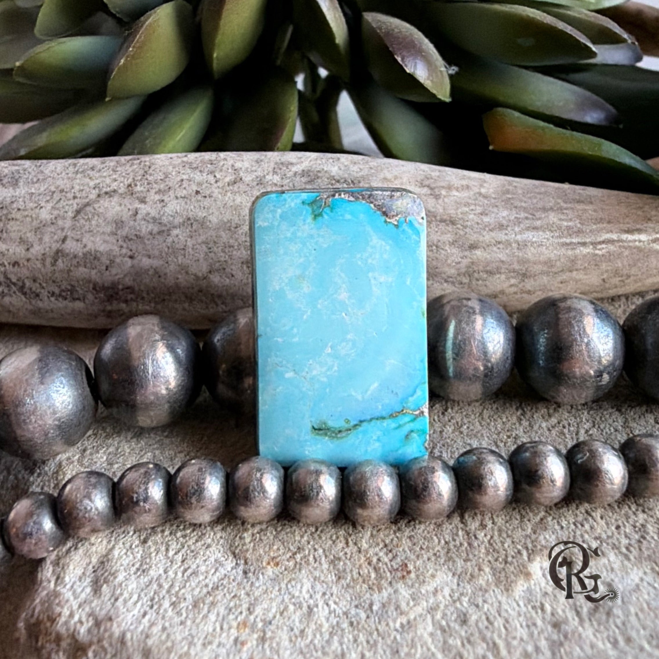 Royston Turquoise Blue Rectangular Cabochon-Nevada Mined Gemston