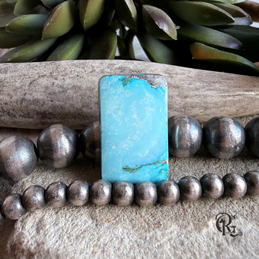 Royston Turquoise Blue Rectangular Cabochon-Nevada Mined Gemston