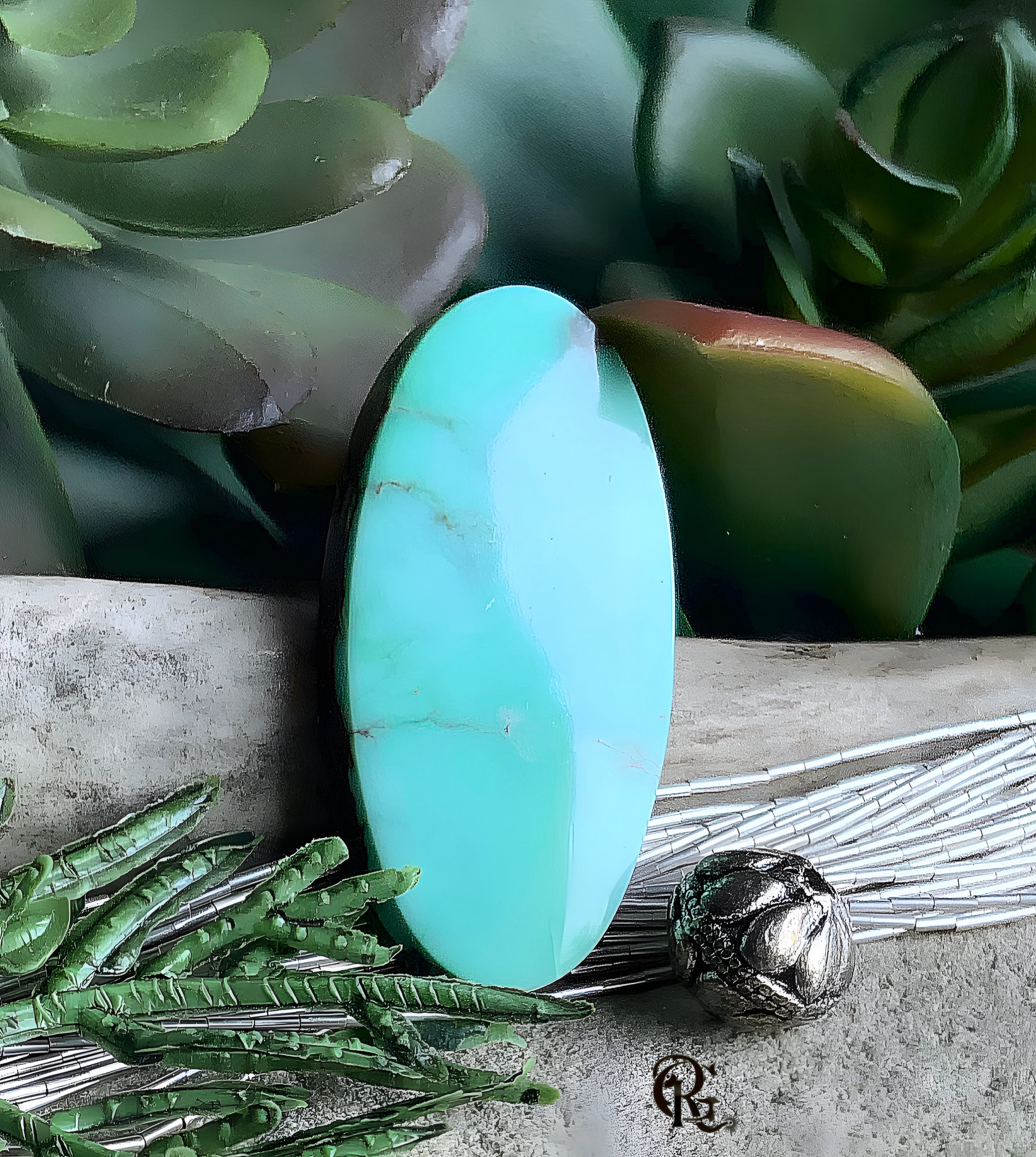 Number Eight Turquoise Oval Cabochon-Nevada Mined  Gemstone