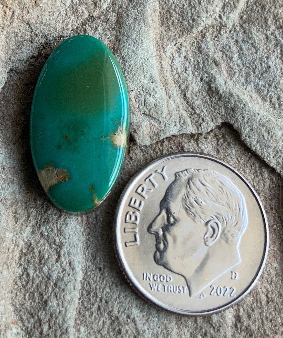 Beautiful Royston Turquoise Green Oval Cabochon