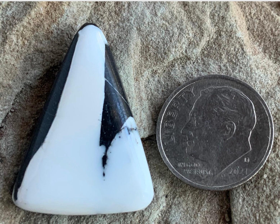 Natural White Buffalo Triangular Cabochon — Ranch Gypsy