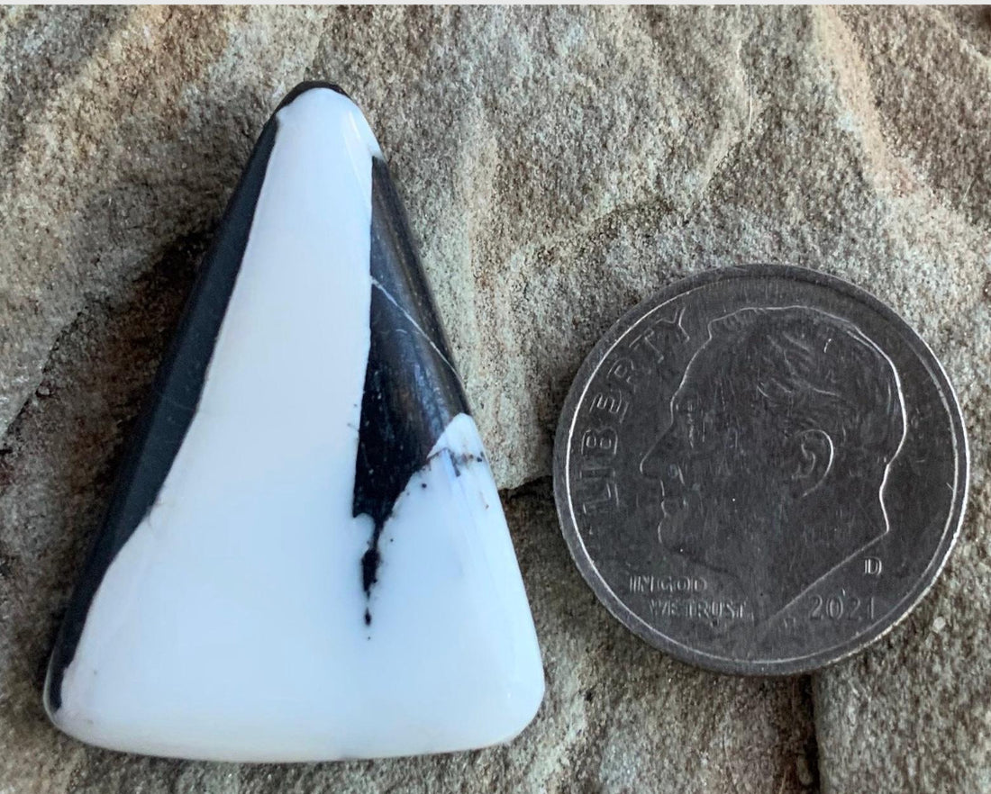 Natural White Buffalo Triangular Cabochon — Ranch Gypsy
