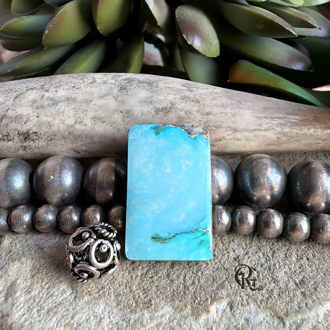 Royston Turquoise Blue Rectangular Cabochon-Nevada Mined Gemston