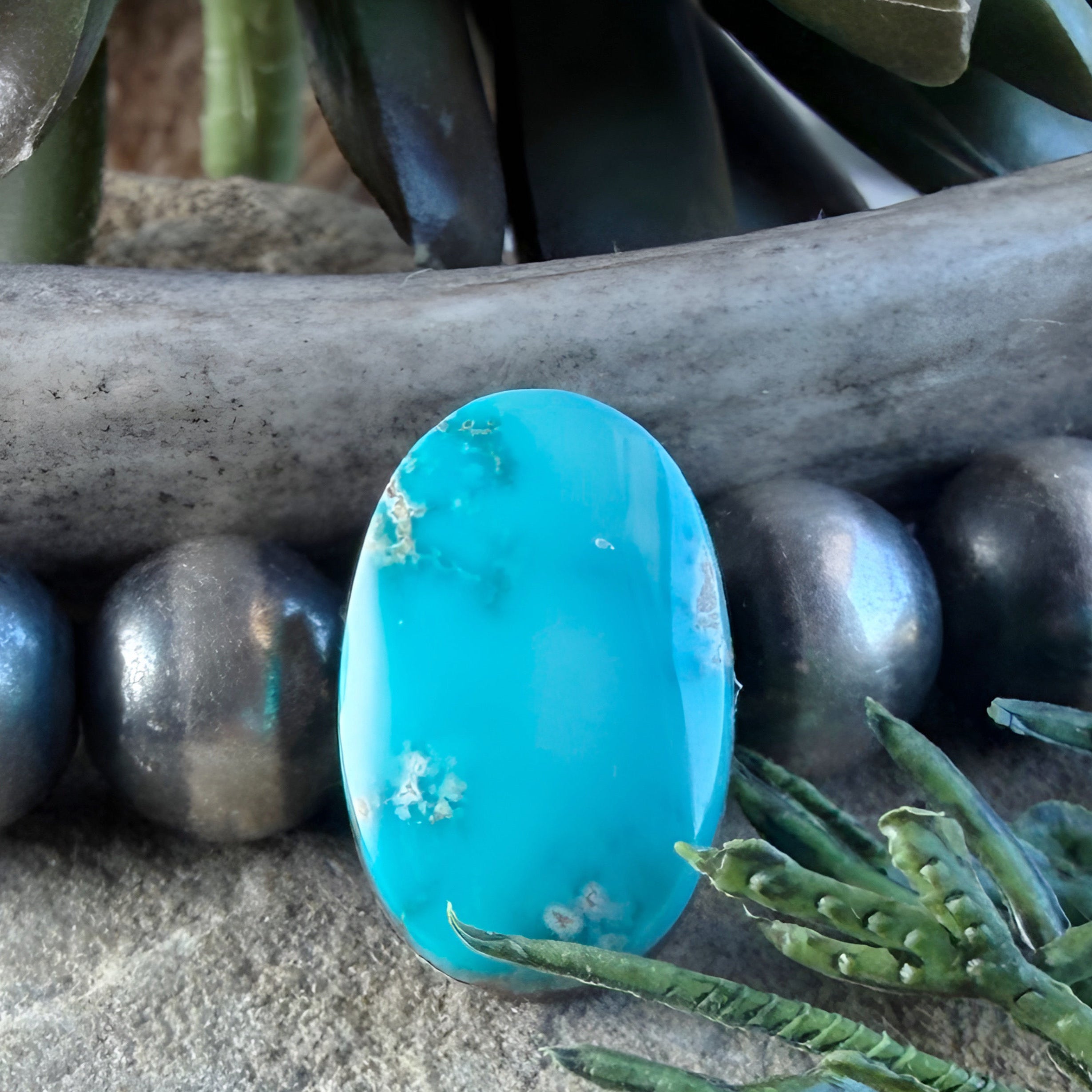 Natural Royston Turquoise Blue Oval Cabochon-Nevada Gemstone (Copy)