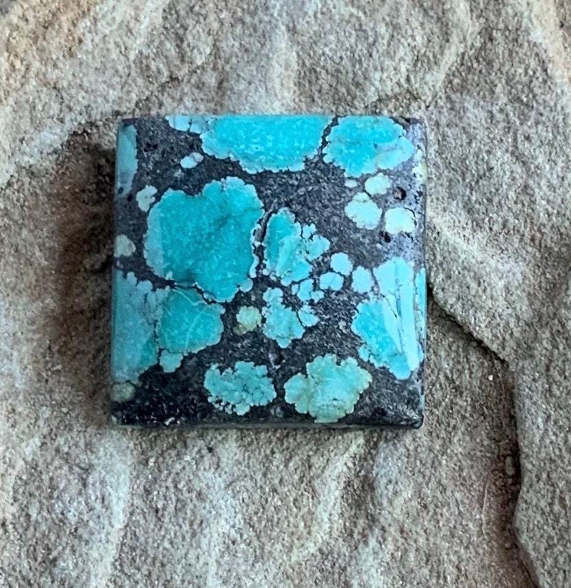 Beautiful Natural Hubei Turquoise Square Cabochon
