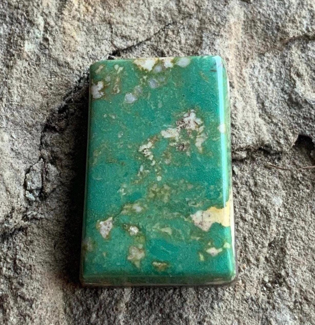 Turquoise Mountain Turquoise Green Rectangular Cabochon-Arizona Gemstone