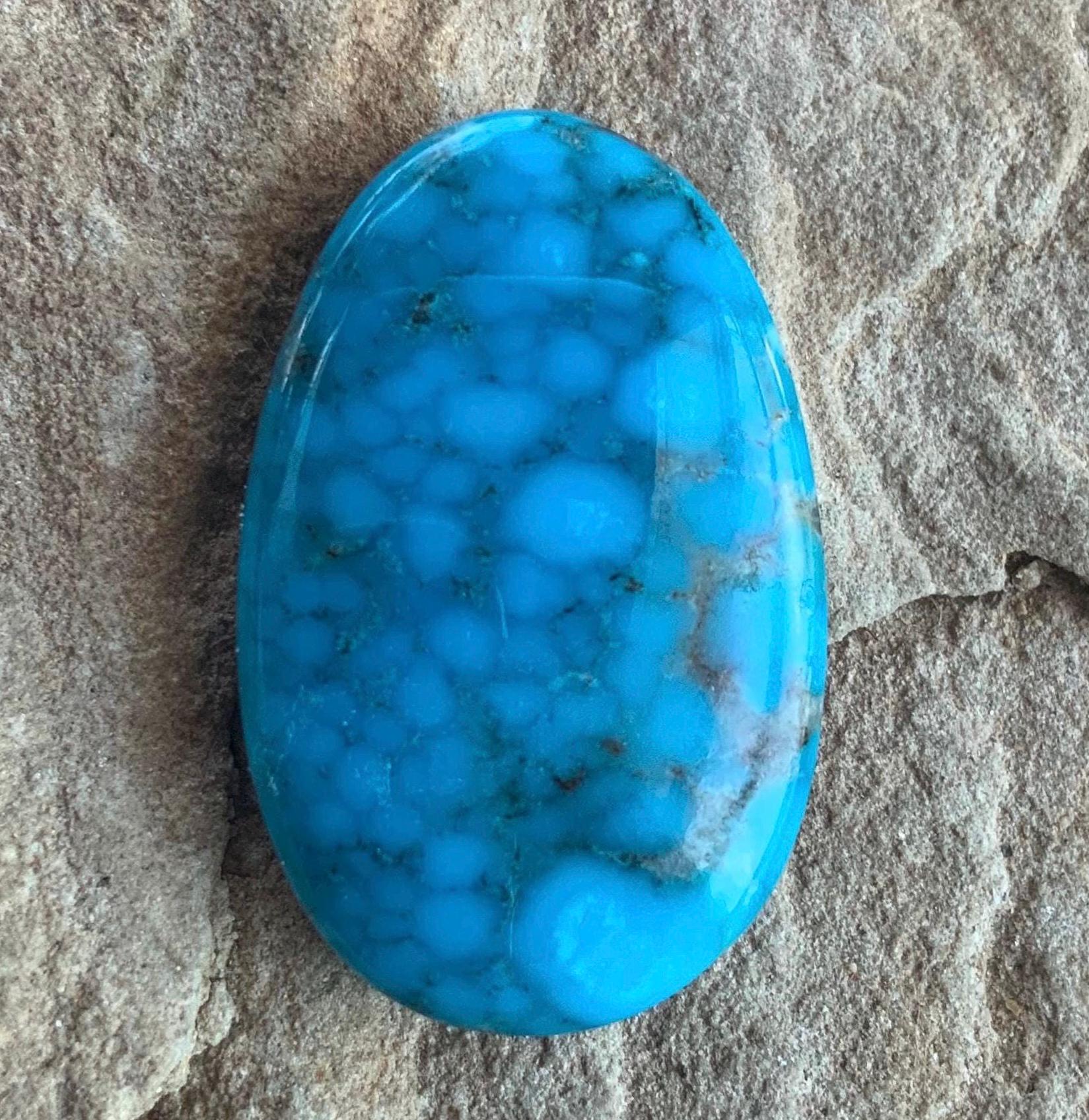 Beautiful Blue Large Kingman Turquoise Oval Cabochon  #K174