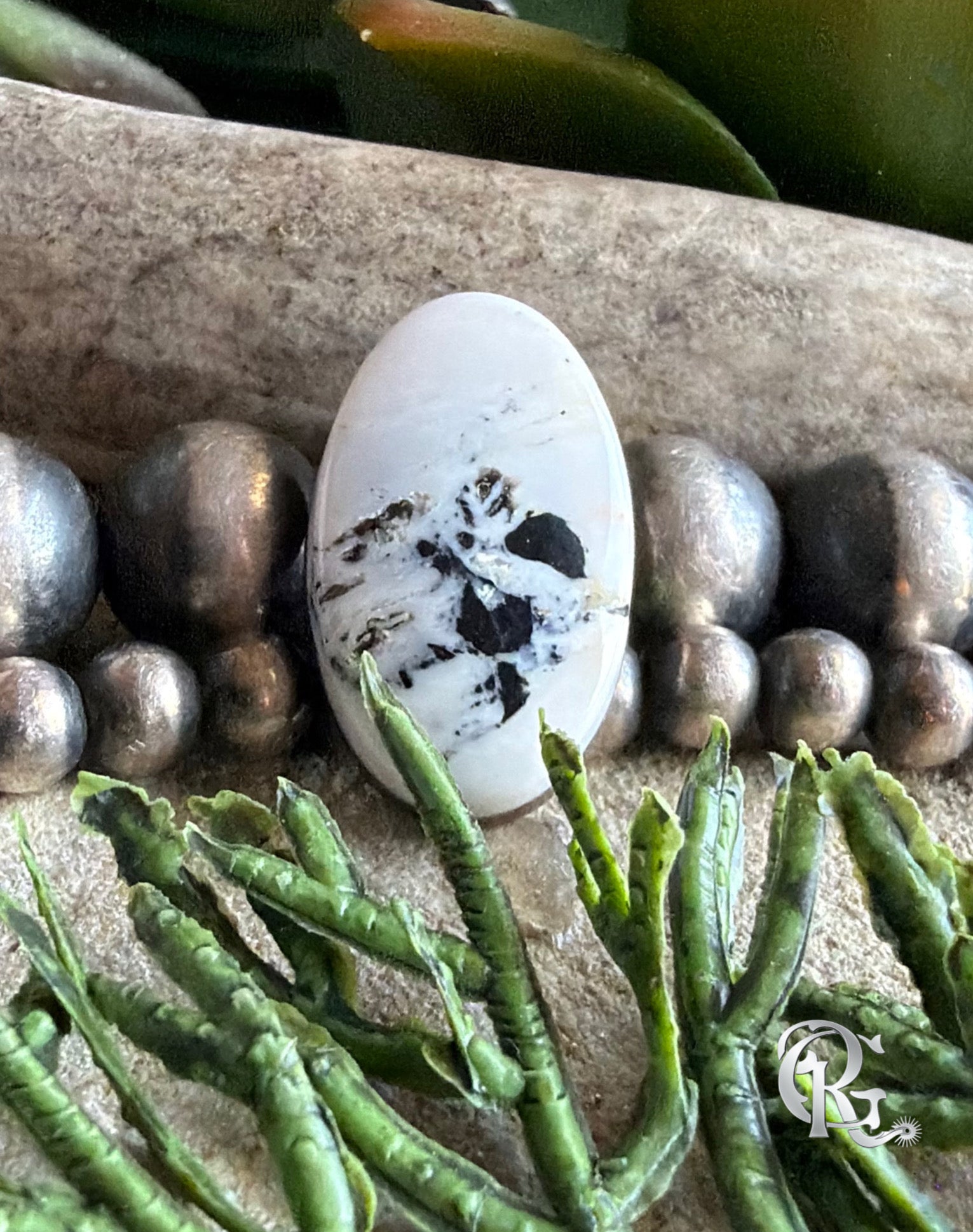 Beautiful Natural White Buffalo Oval Cabochon