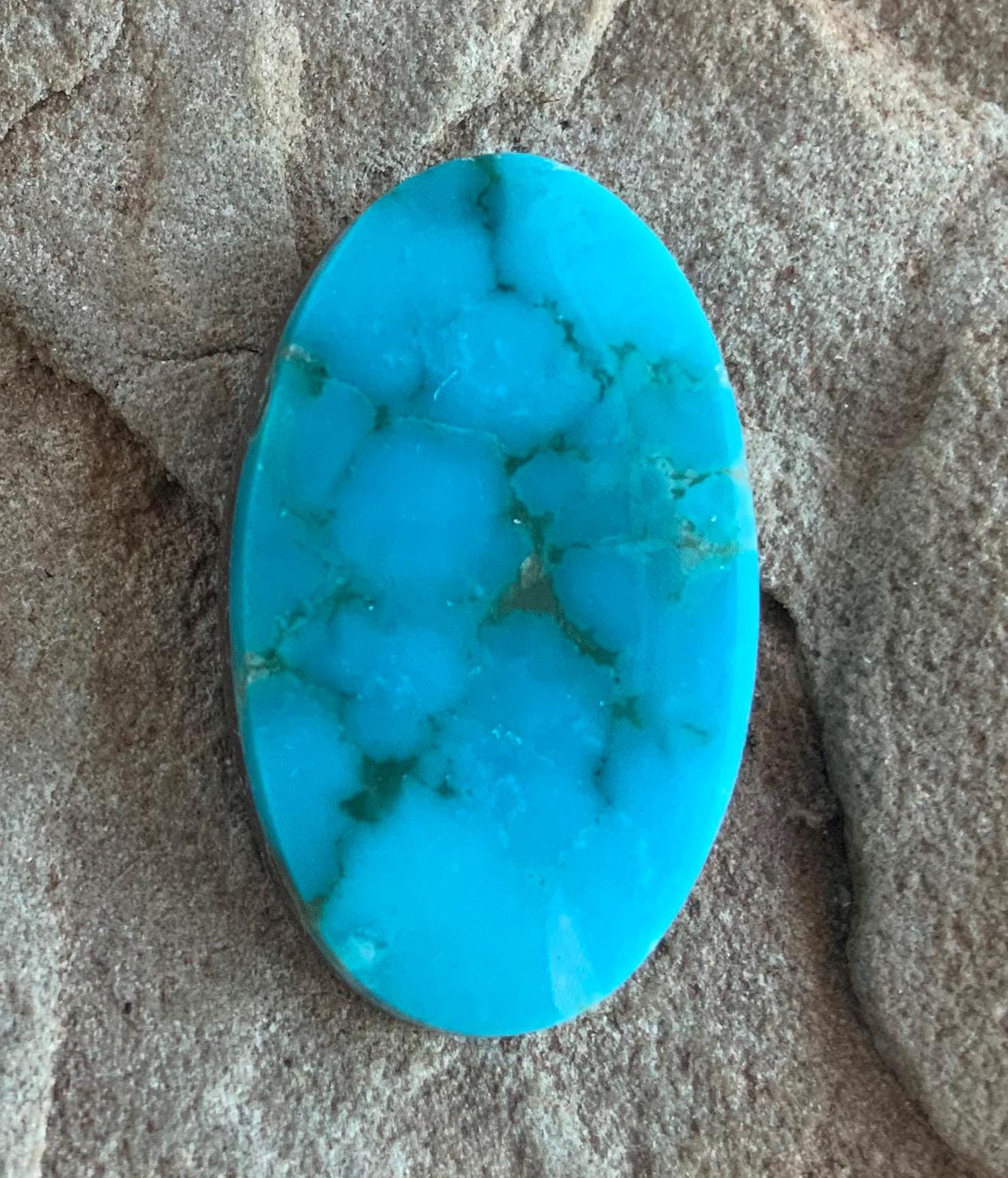 Beautiful Turquoise Mountain Turquoise Oval Cabochon