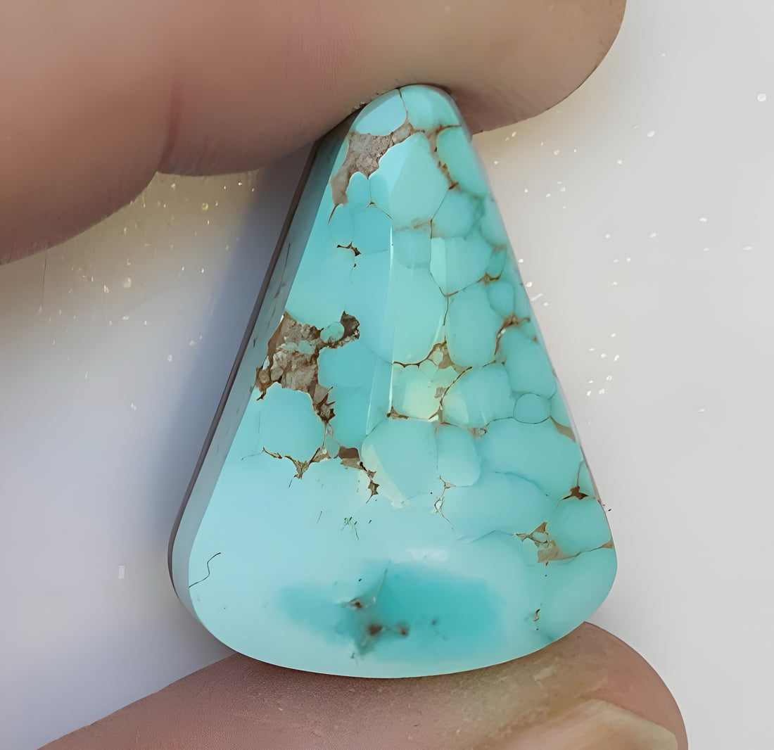 Natural Number 8 Turquoise High Grade Triangular Cabochon
