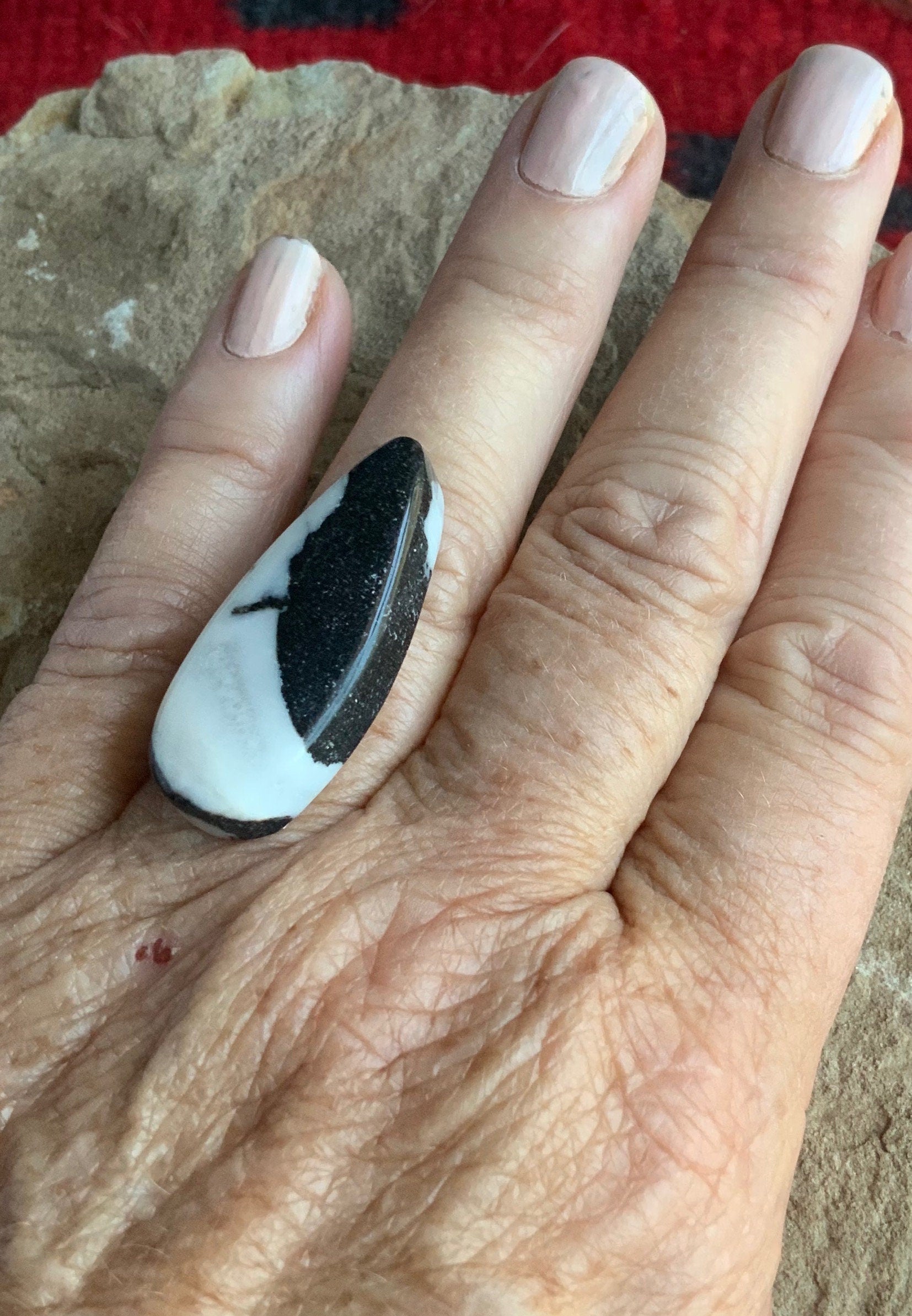 Stunning Natural White Buffalo Teardrop Cabochon  #WB63