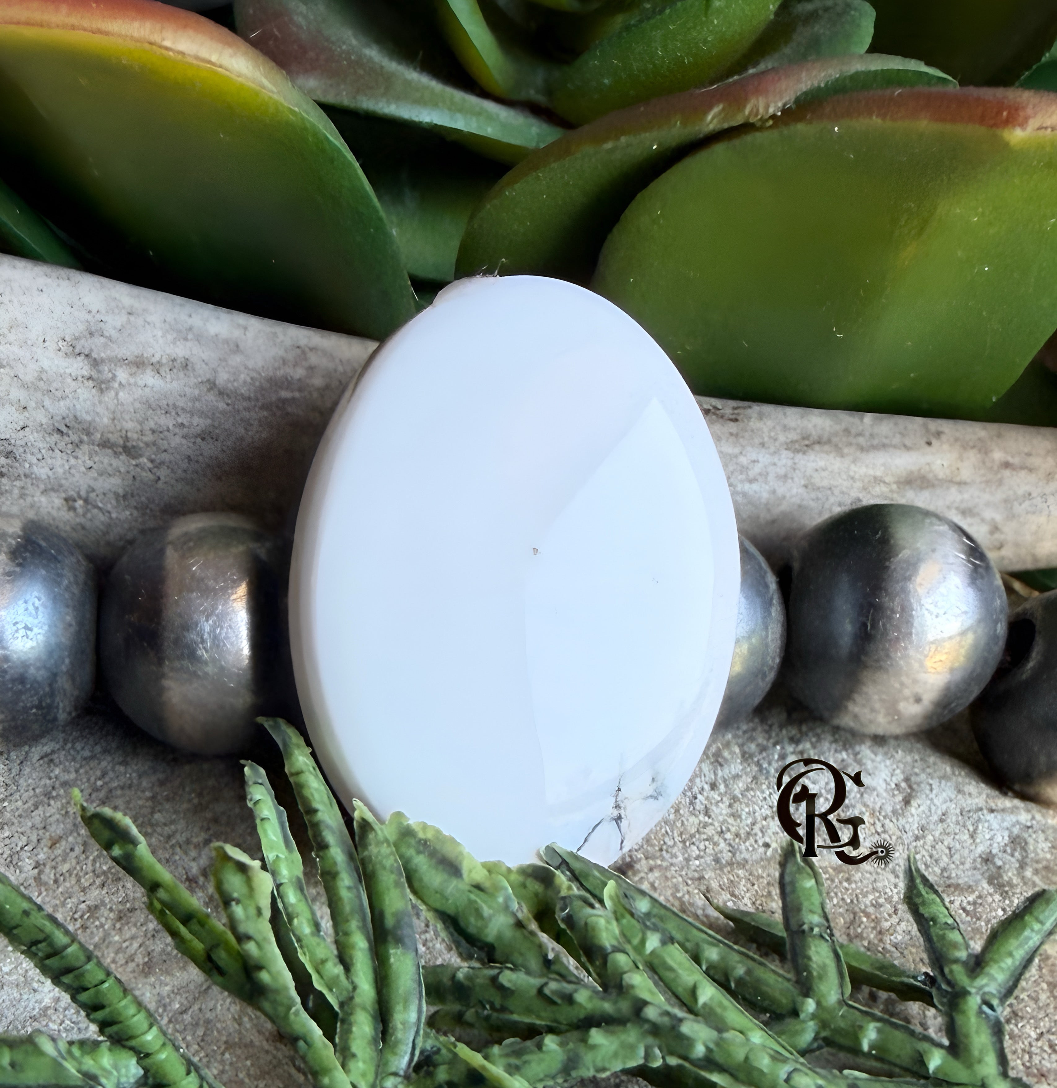 Natural White Buffalo Oval Cabochon #WB38 -Nevada Mined