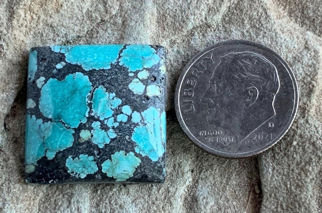 Beautiful Natural Hubei Turquoise Square Cabochon