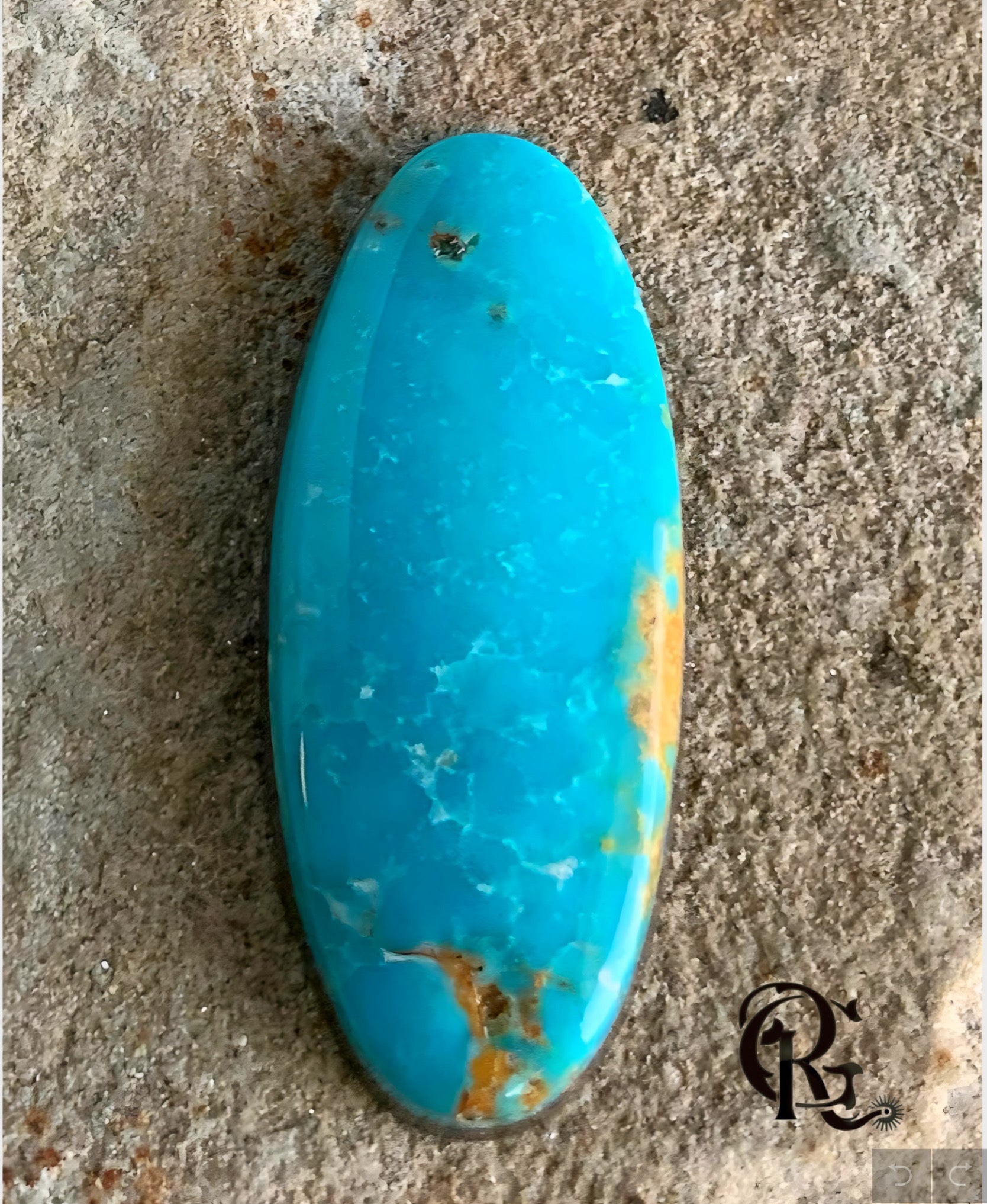 Gorgeous Blue Fox Turquoise Long Oval Cabochon