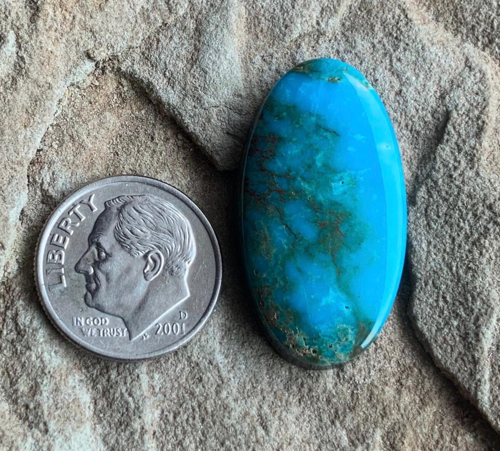 Rare Pauite Turquoise Blue Oval Cabochon