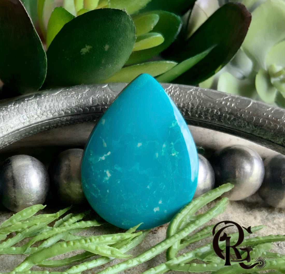 Royston Turquoise Teardrop Cabochon-Nevada Mined Gemstone