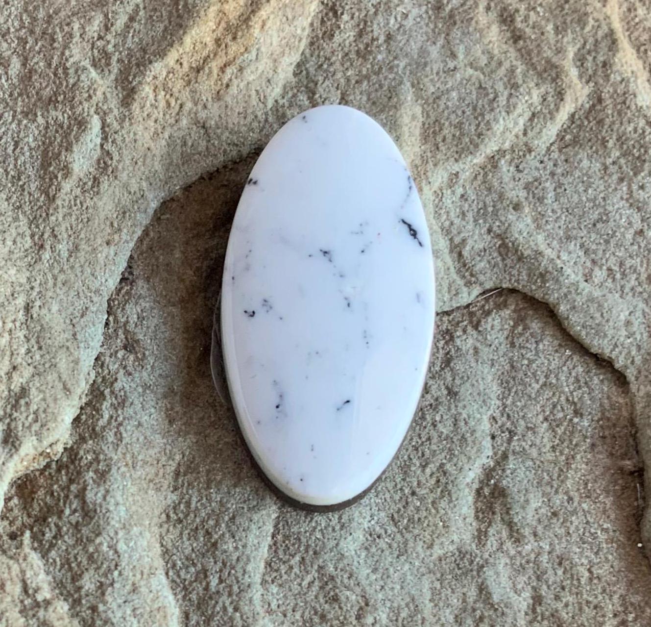 Natural White Buffalo Oval Cabochon-#WB18