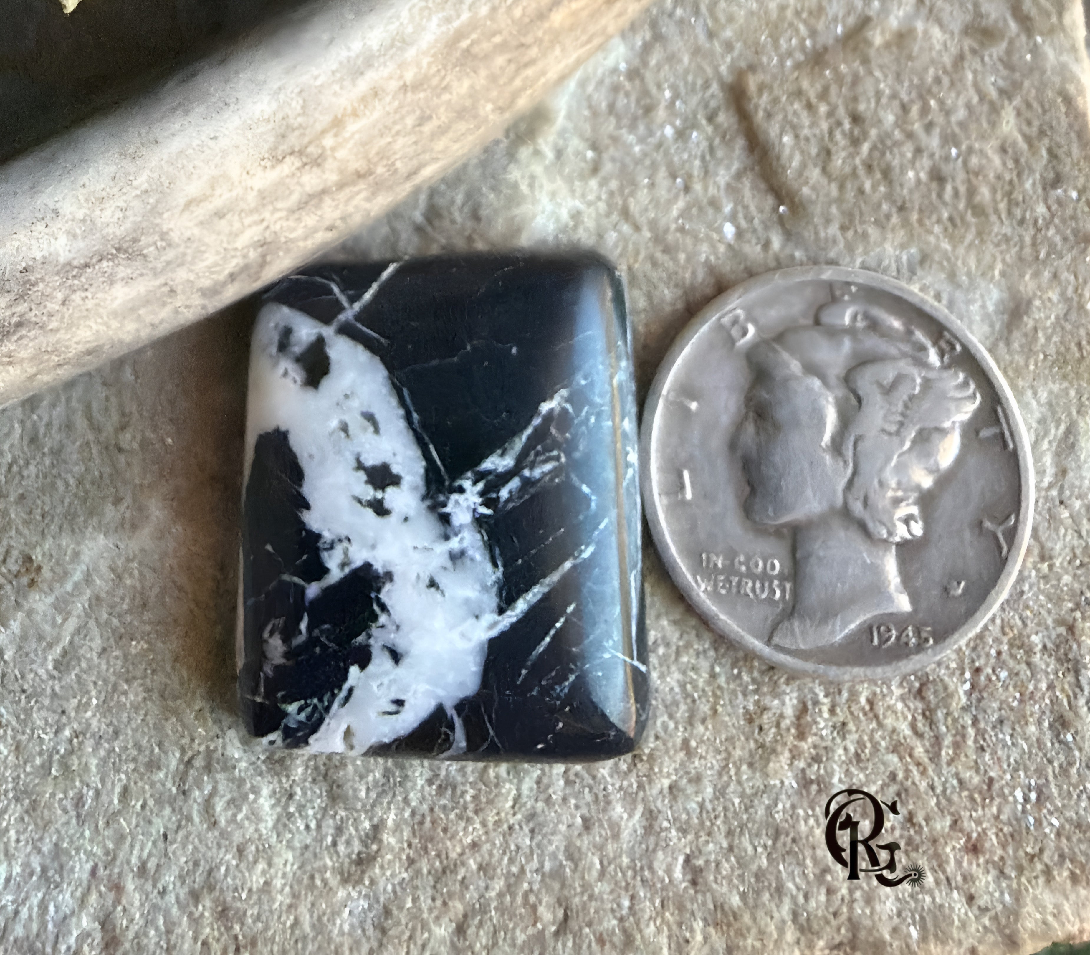 Natural White Buffalo Rectangular Cabochon