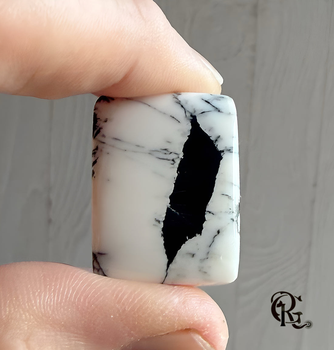 Beautiful Natural White Buffalo Rectangular Cabochon