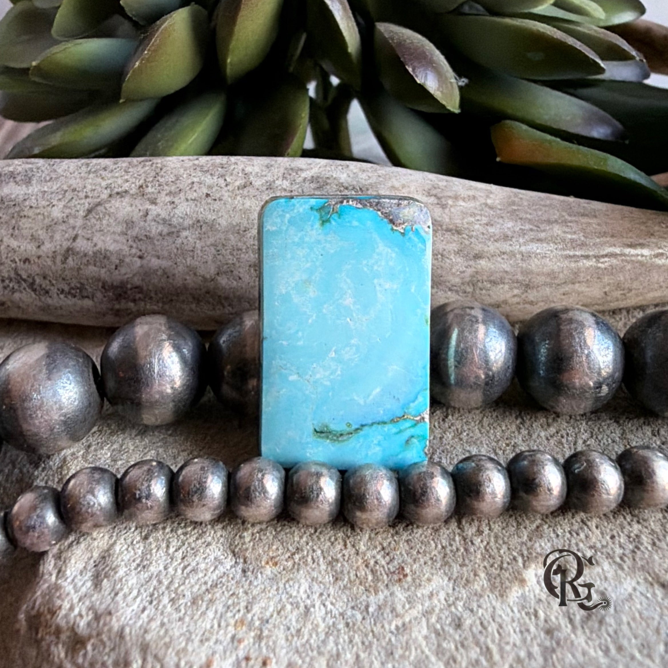 Royston Turquoise Blue Rectangular Cabochon-Nevada Mined Gemston