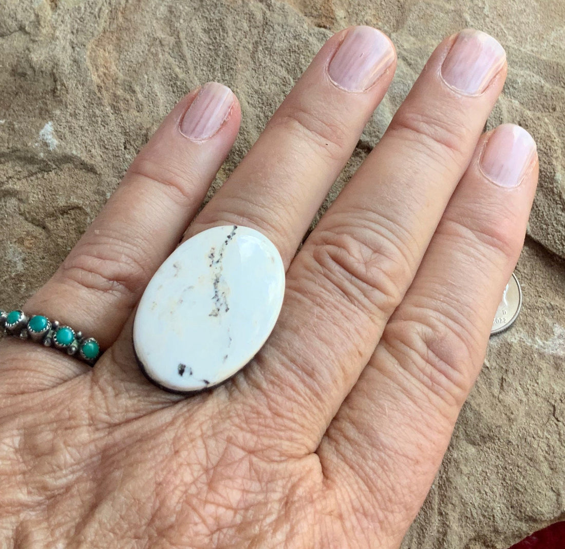 Beautiful Natural White Buffalo Oval Cabochon #WB72