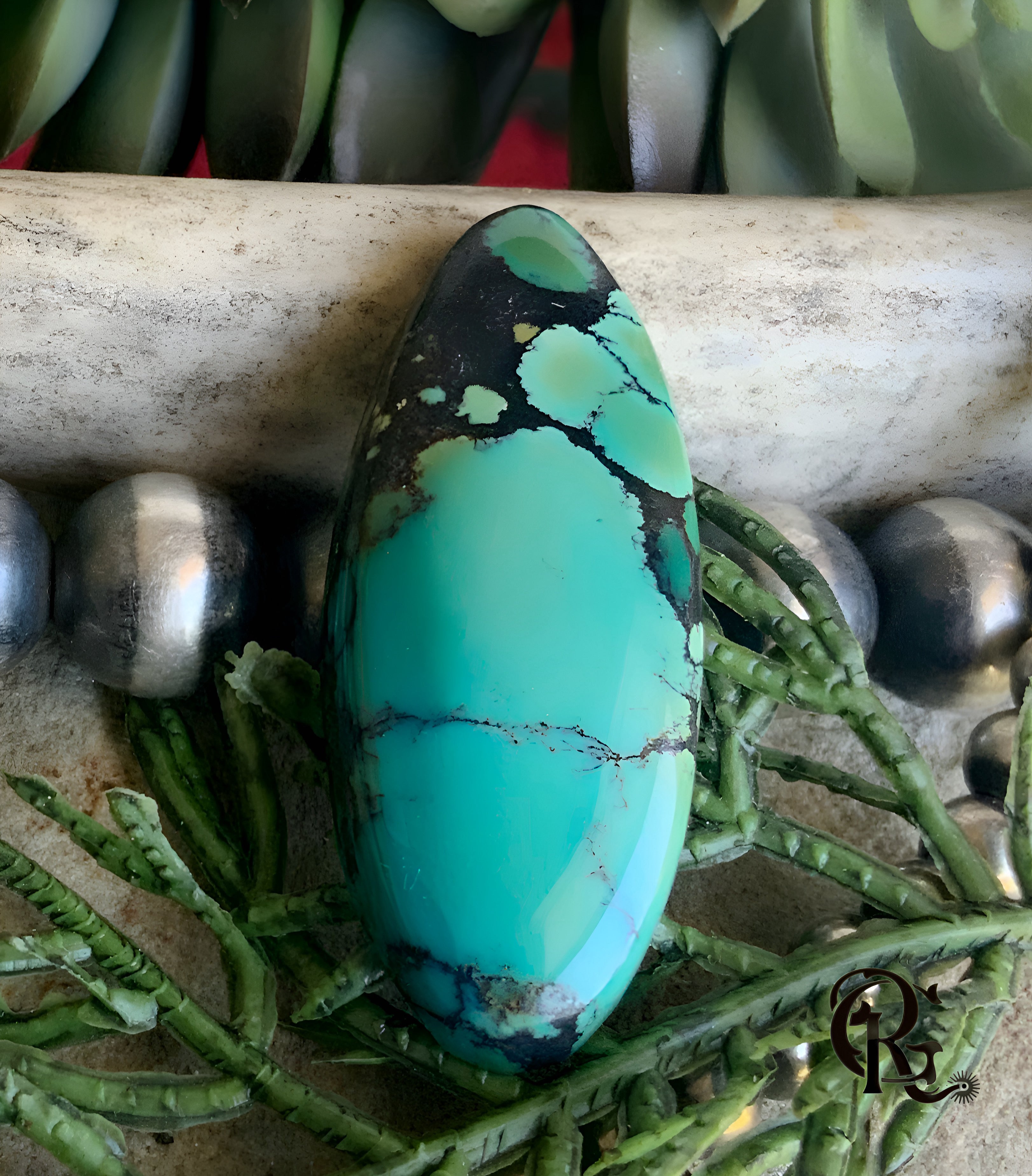 Bao Canyon Turquoise Oval Cabochon-Hubei Province Gemstone