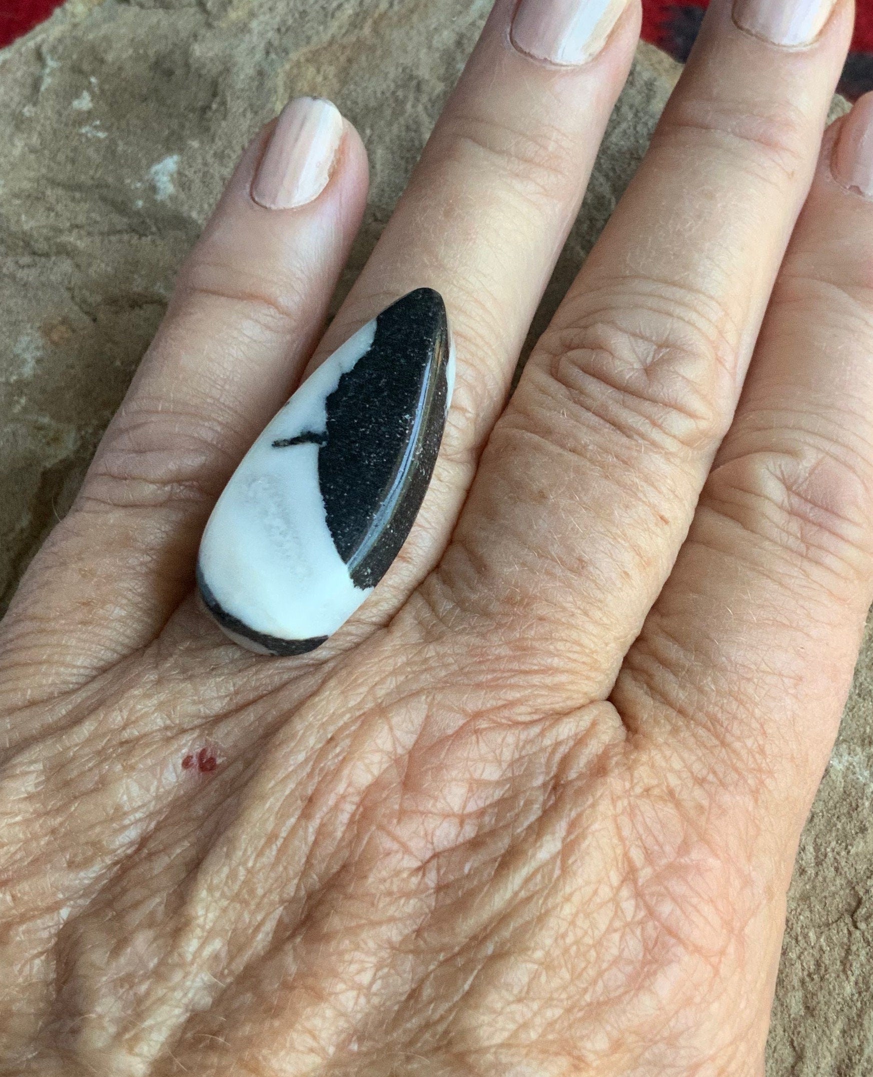 Stunning Natural White Buffalo Teardrop Cabochon  #WB63