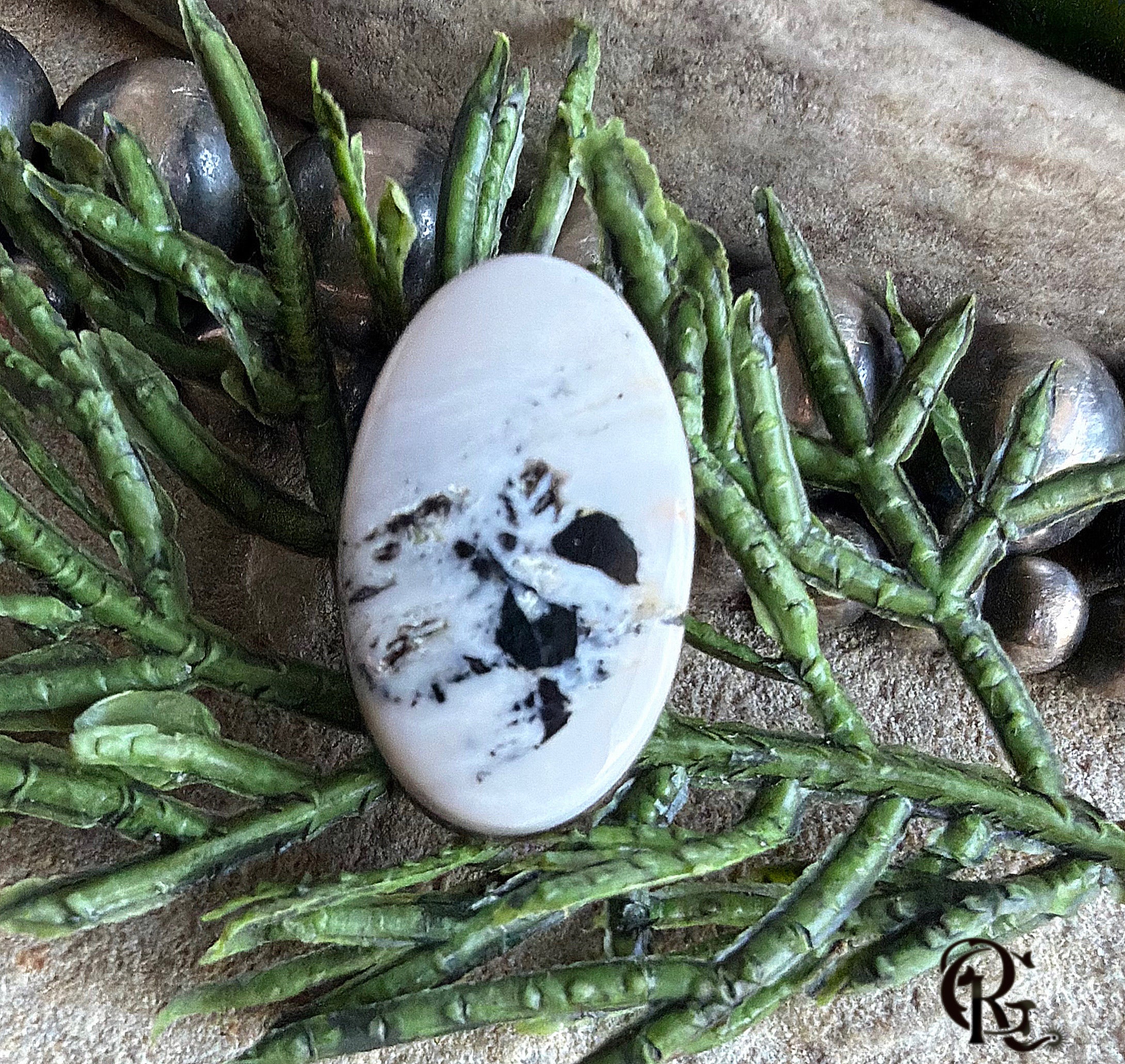 Beautiful Natural White Buffalo Oval Cabochon