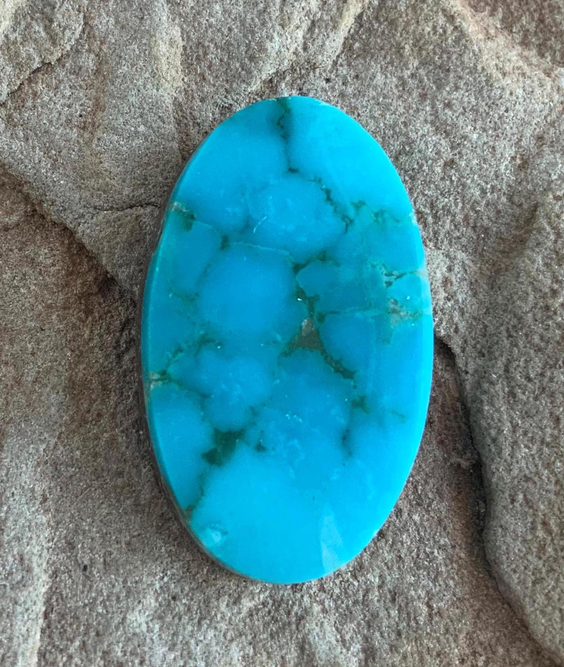 Beautiful Turquoise Mountain Turquoise Oval Cabochon