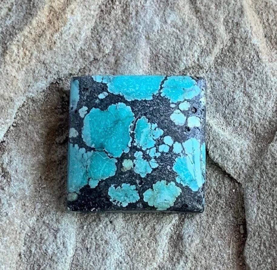 Beautiful Natural Hubei Turquoise Square Cabochon