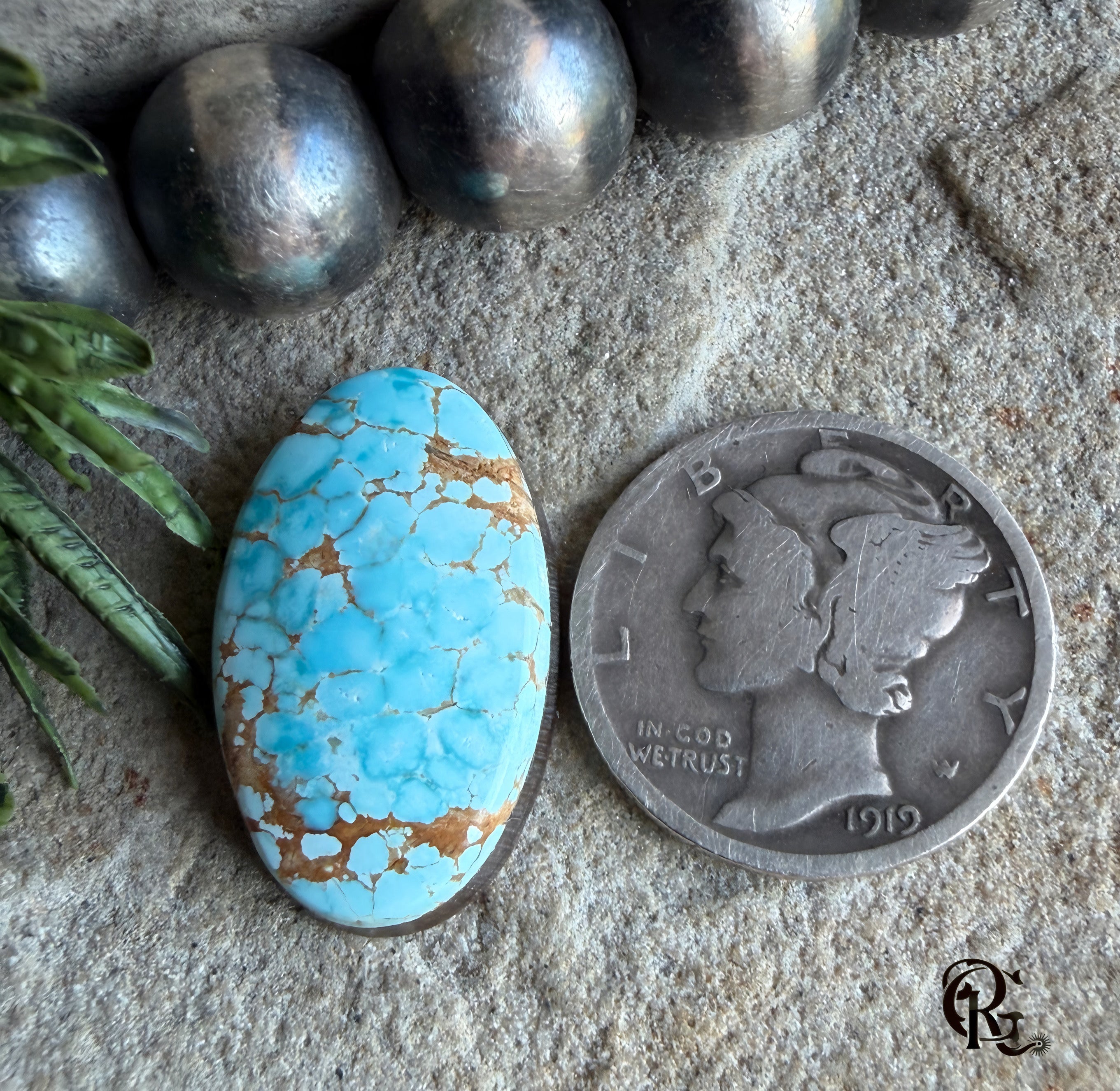 Number Eight Turquoise High Grade Oval Cabochon-Nevada Mined