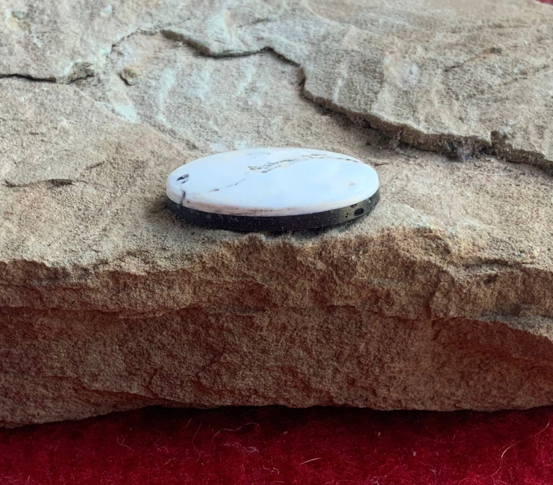 Beautiful Natural White Buffalo Oval Cabochon #WB72