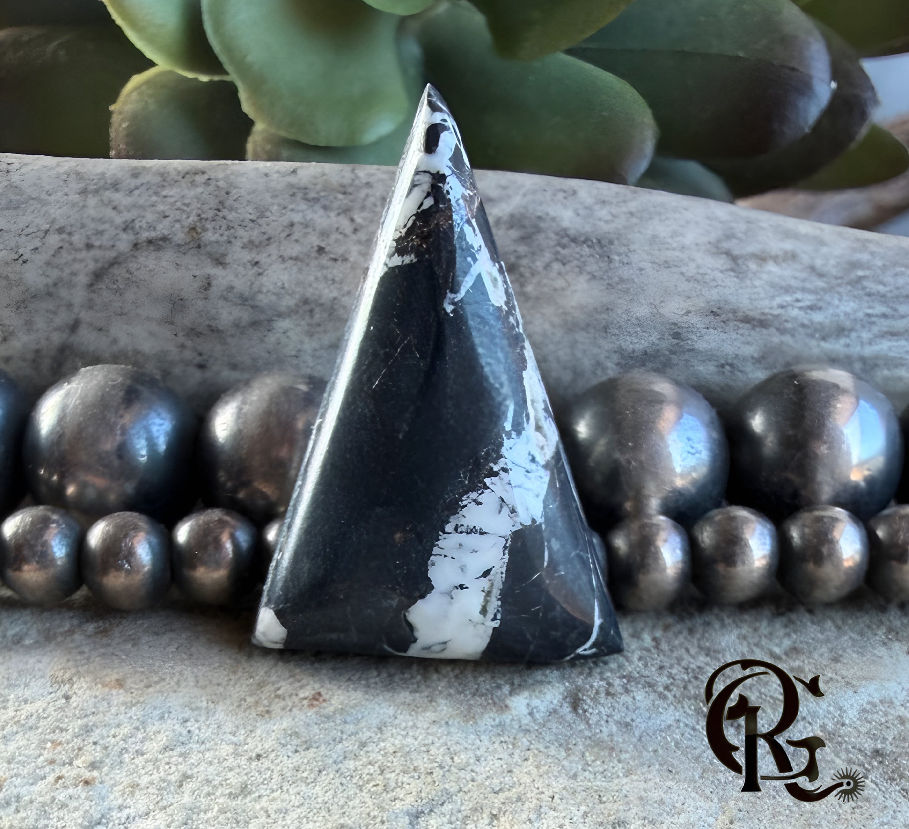 Natural White Buffalo Triangular Cabochon-Nevada Gemstone