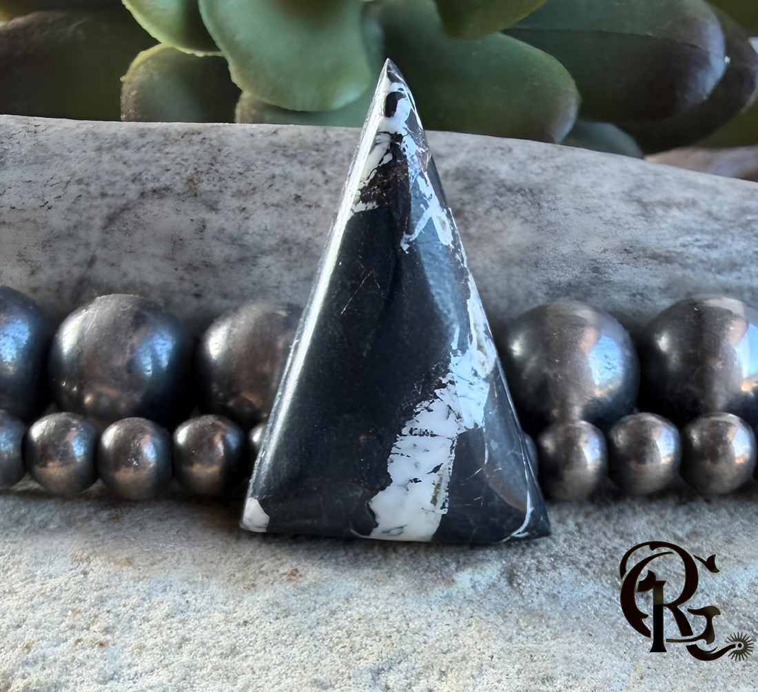 Natural White Buffalo Triangular Cabochon-Nevada Gemstone