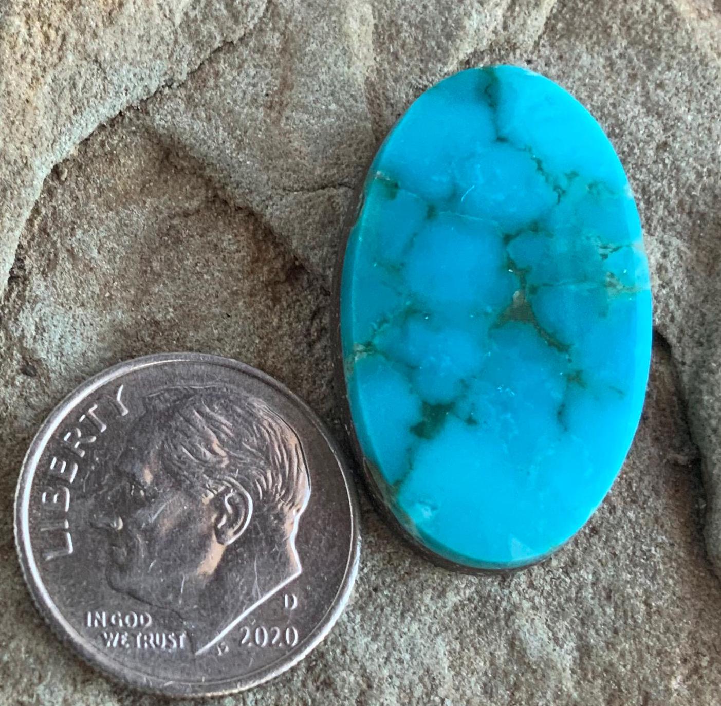 Beautiful Turquoise Mountain Turquoise Oval Cabochon