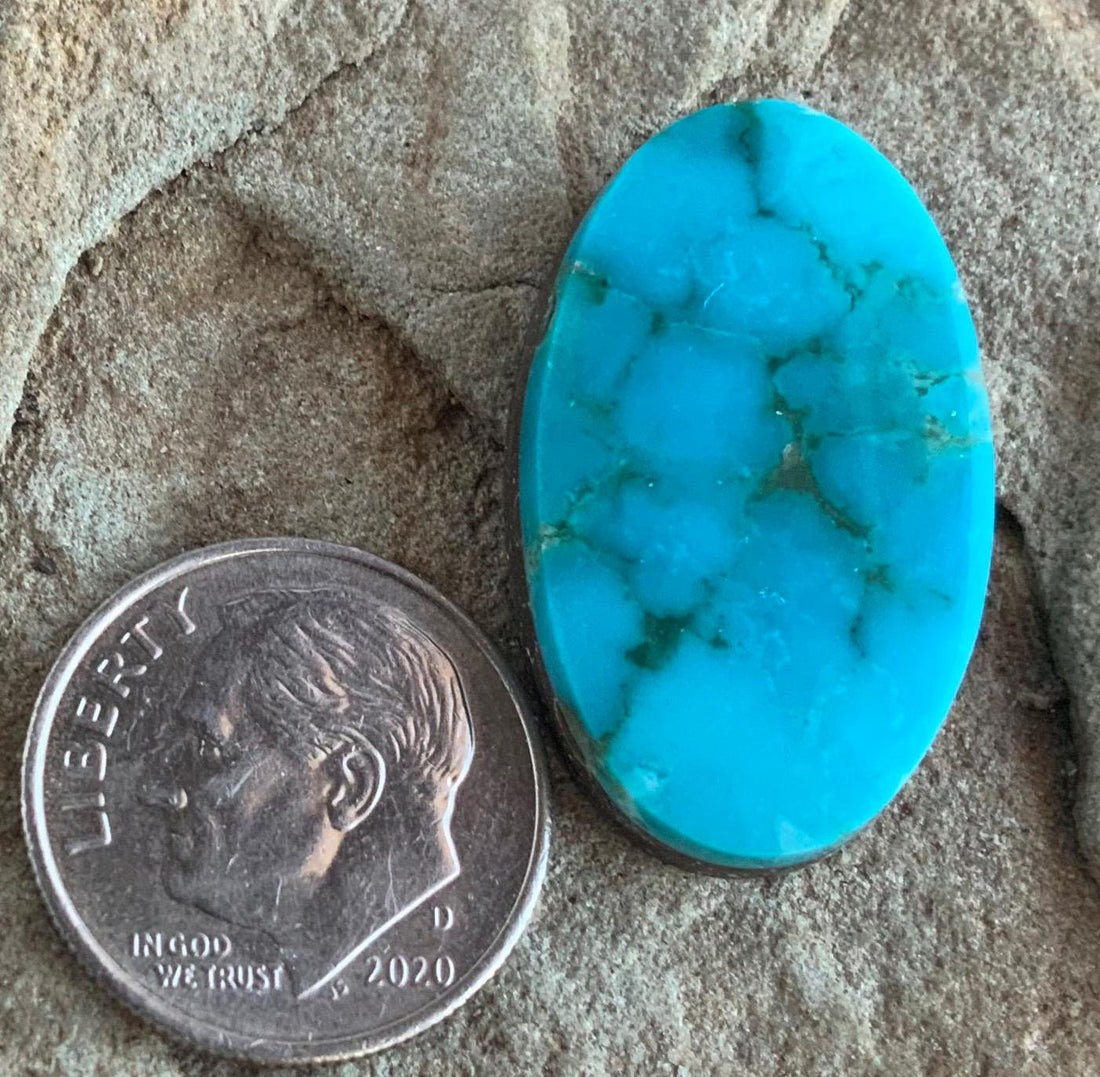 Beautiful Turquoise Mountain Turquoise Oval Cabochon