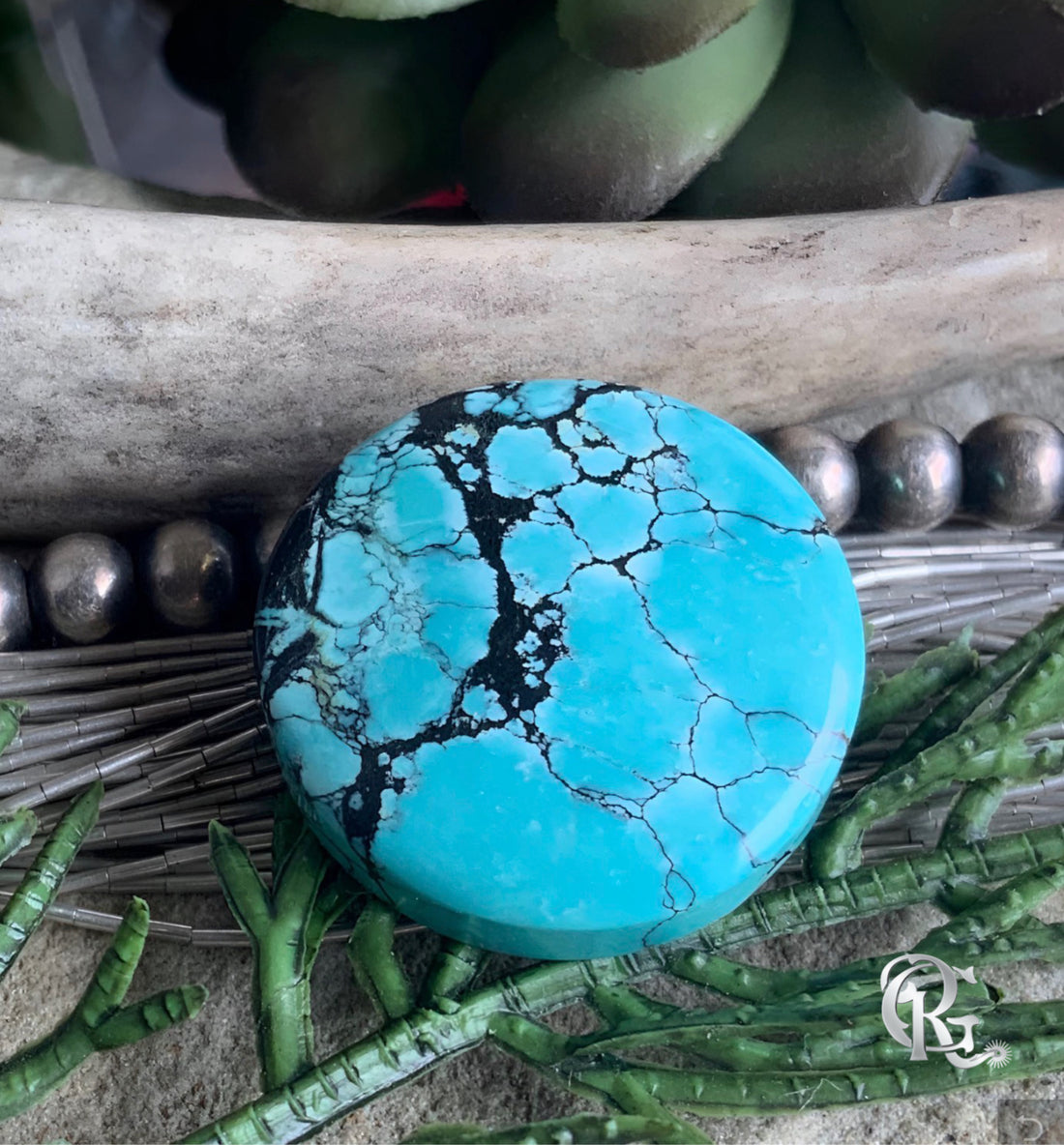 Bao Canyon Turquoise Round Cabochon-Hubei Province Gemstone