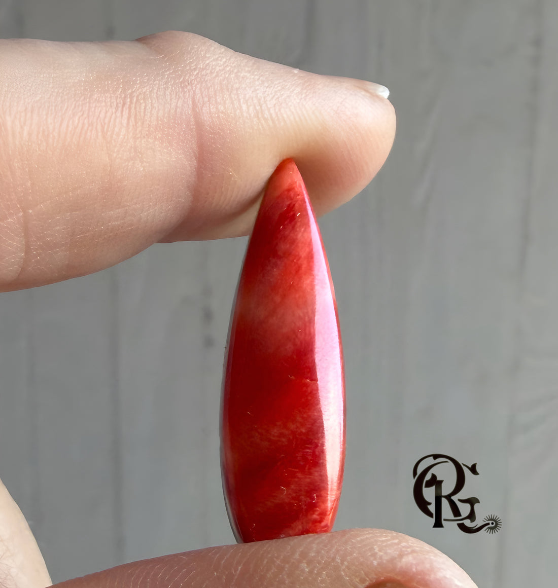 Orange Spiny Oyster Elongated Teardrop