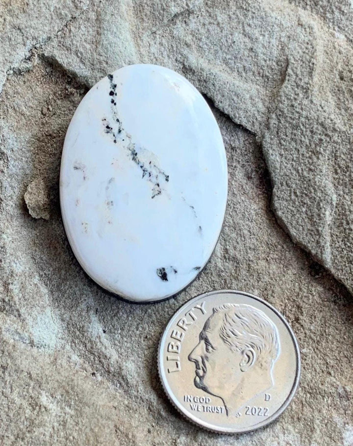 Beautiful Natural White Buffalo Oval Cabochon #WB72