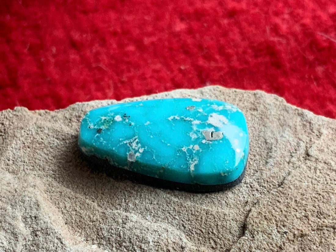 Whitewater Turquoise Cabochon with Silver Pyrite