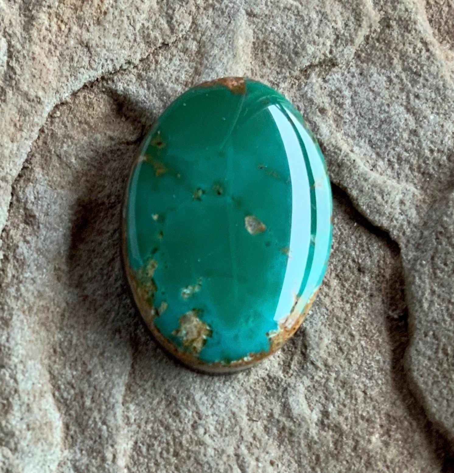 Natural High Grade Green Royston Turquoise Oval Cabochon