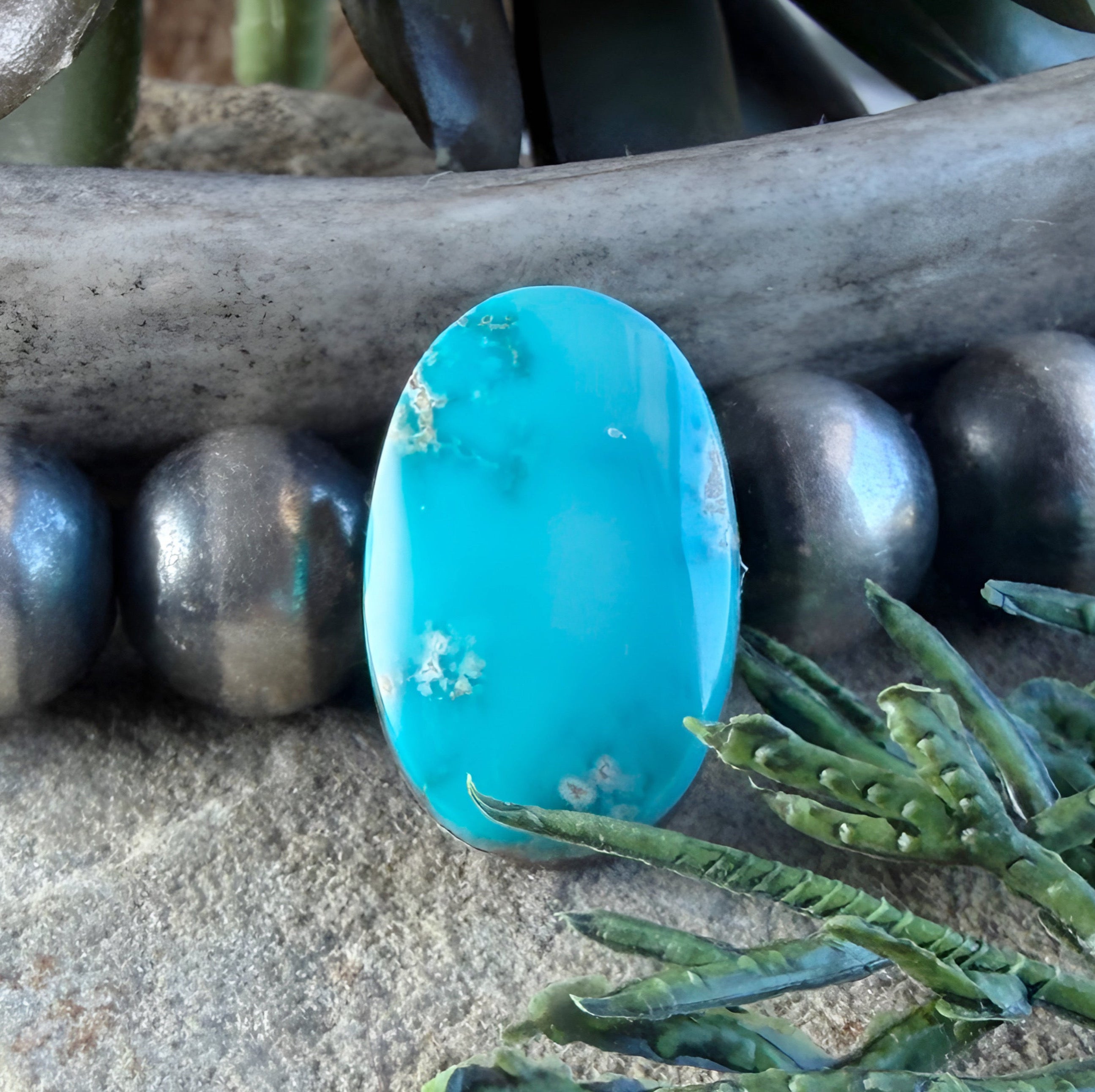 Natural Royston Turquoise Blue Oval Cabochon-Nevada Gemstone (Copy)