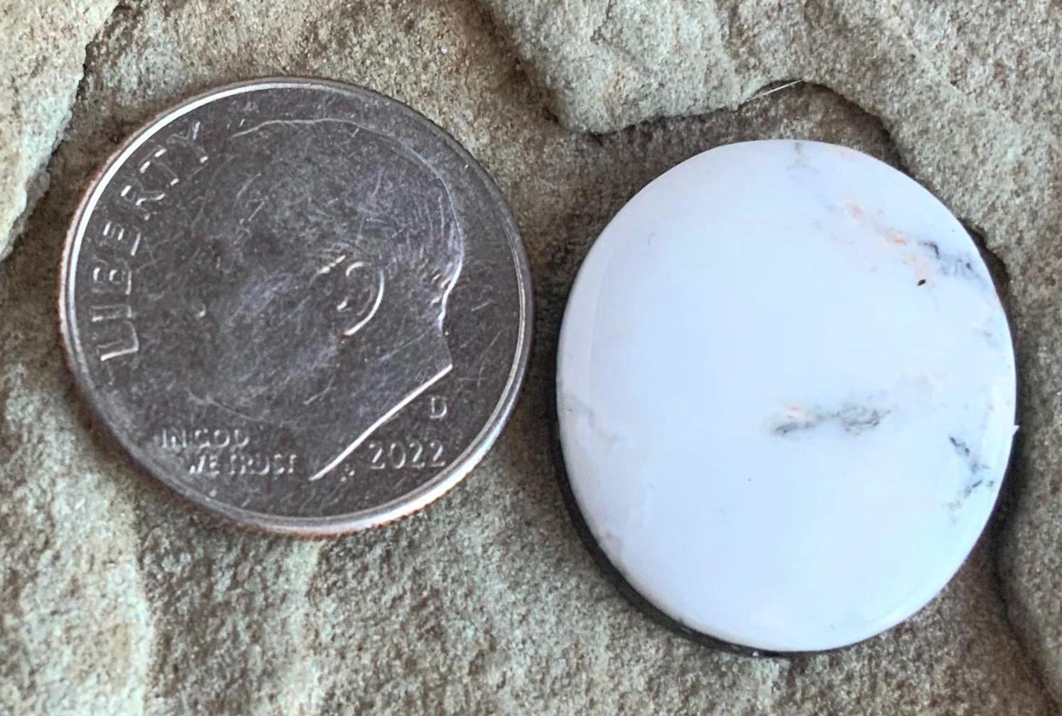 Natural White Buffalo Oval Cabochon #WB 48